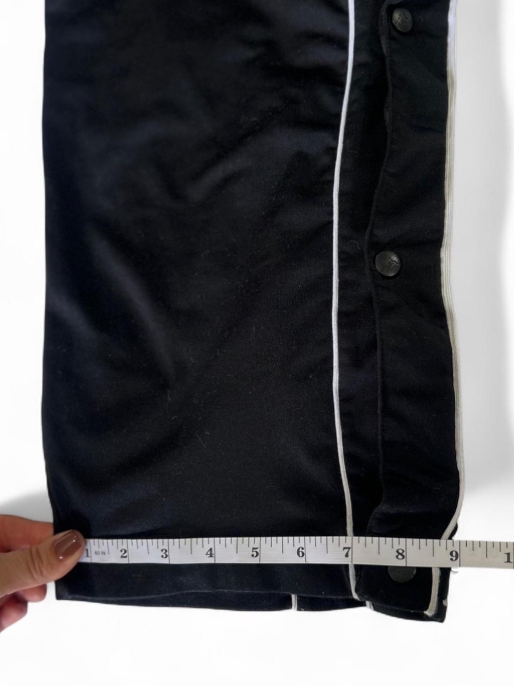 Vintage Kappa Black Track Snap Tear Away Pants Banda Logo Tape Elastic Waist XL - Picture 8 of 8